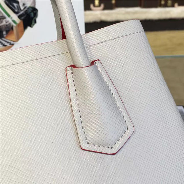 Prada Saffiano Double Handle Tote Bag 26cm Fall Winter 2016 Bag Collection White