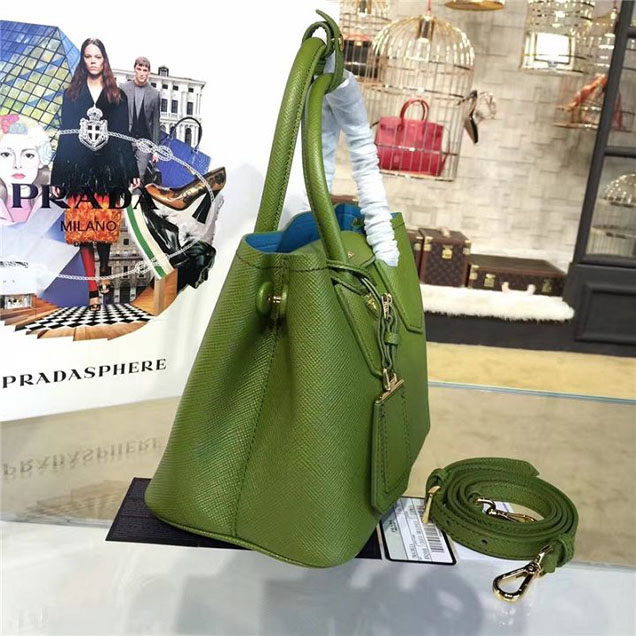 Prada Saffiano Double Handle Tote Bag 26cm Fall Winter 2016 Bag Collection Vert Green