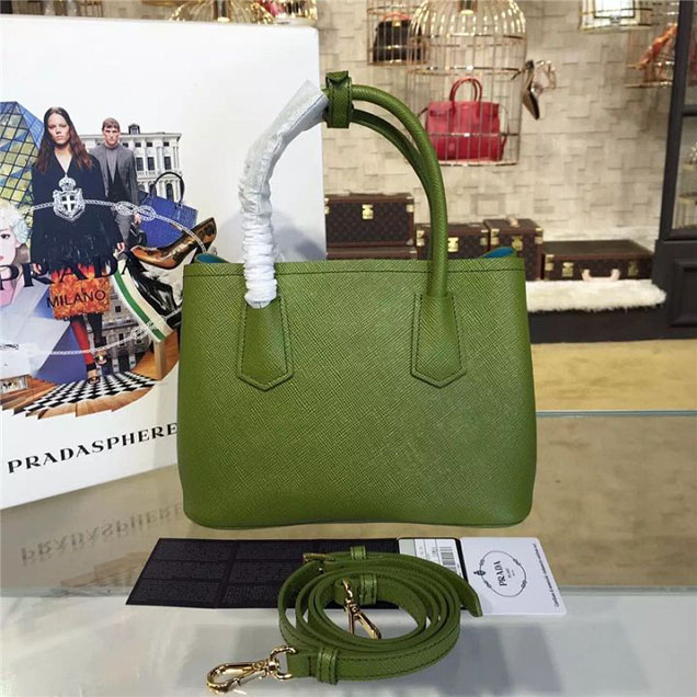 Prada Saffiano Double Handle Tote Bag 26cm Fall Winter 2016 Bag Collection Vert Green