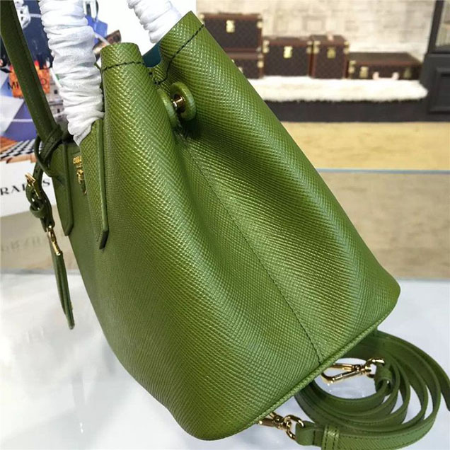 Prada Saffiano Double Handle Tote Bag 26cm Fall Winter 2016 Bag Collection Vert Green