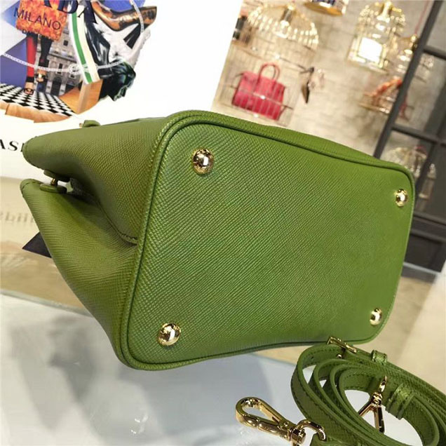 Prada Saffiano Double Handle Tote Bag 26cm Fall Winter 2016 Bag Collection Vert Green