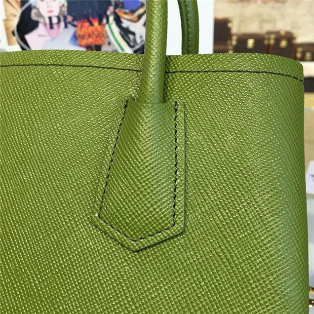 Prada Saffiano Double Handle Tote Bag 26cm Fall Winter 2016 Bag Collection Vert Green
