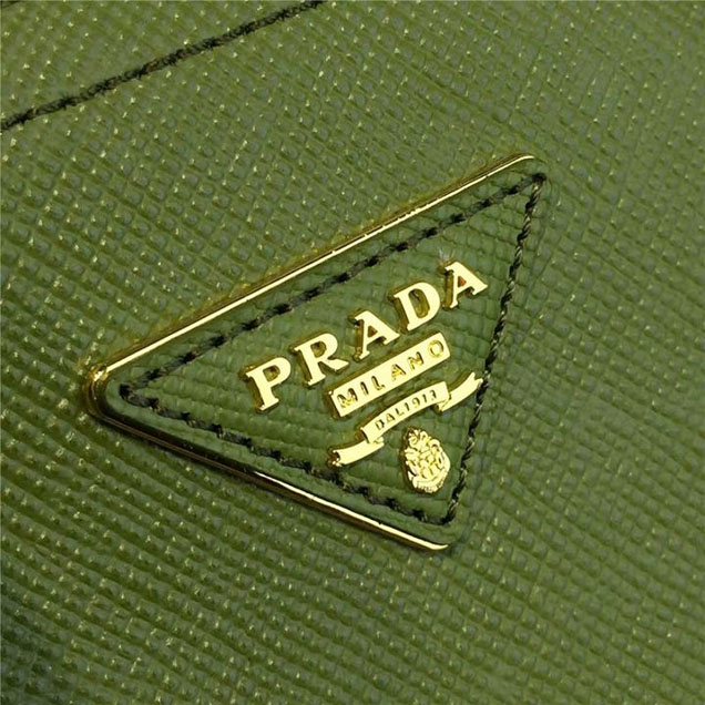 Prada Saffiano Double Handle Tote Bag 30cm Fall Winter 2016 Bag Collection Vert Green
