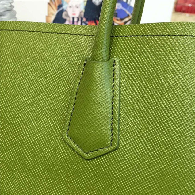Prada Saffiano Double Handle Tote Bag 30cm Fall Winter 2016 Bag Collection Vert Green