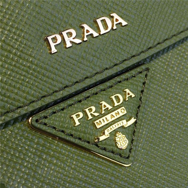 Prada Saffiano Double Handle Tote Bag 33cm Fall Winter 2016 Bag Collection Vert Green