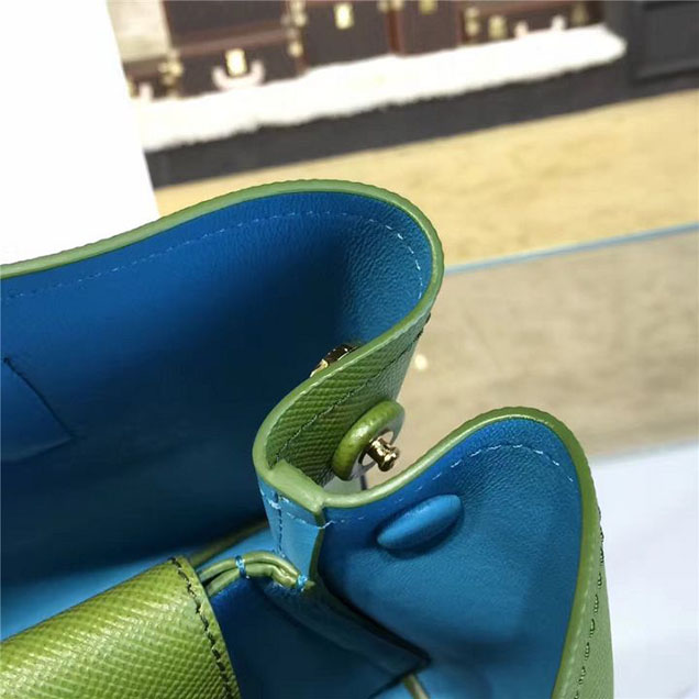 Prada Saffiano Double Handle Tote Bag 33cm Fall Winter 2016 Bag Collection Vert Green