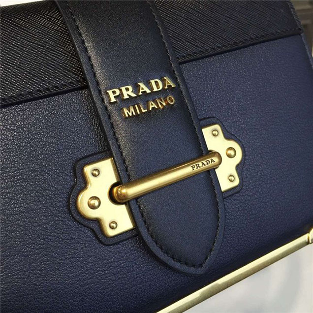 Prada Cahier Shoulder Bag Calfskin Leather 20cm Fall Winter 2016 Bag Collection Black