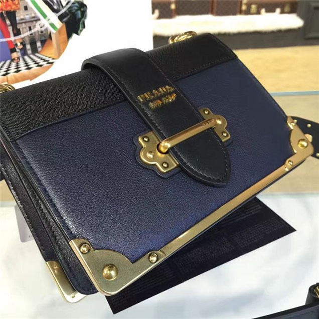 Prada Cahier Shoulder Bag Calfskin Leather 20cm Fall Winter 2016 Bag Collection Black