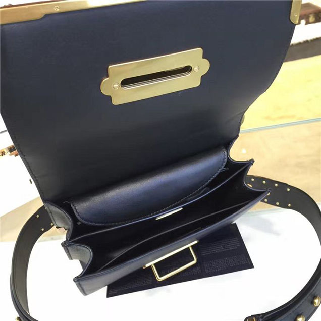 Prada Cahier Shoulder Bag Calfskin Leather 20cm Fall Winter 2016 Bag Collection Black