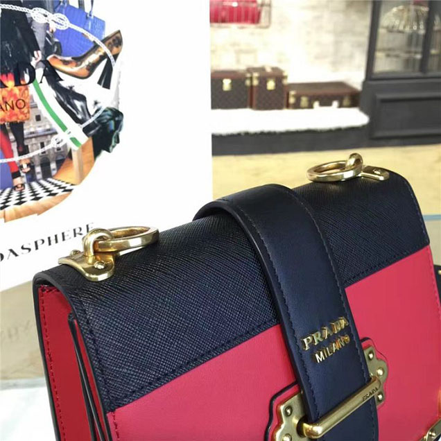 Prada Cahier Shoulder Bag Calfskin Leather 20cm Fall Winter 2016 Bag Collection Red Black