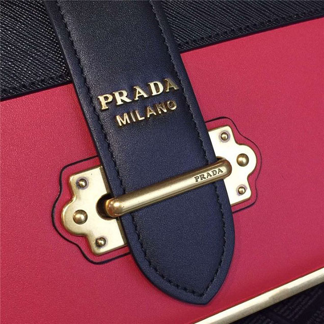Prada Cahier Shoulder Bag Calfskin Leather 20cm Fall Winter 2016 Bag Collection Red Black