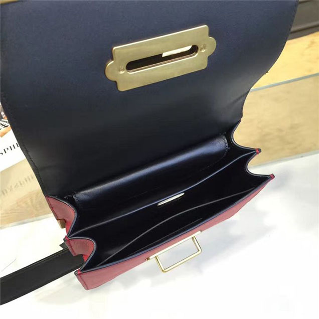 Prada Cahier Shoulder Bag Calfskin Leather 20cm Fall Winter 2016 Bag Collection Red Black