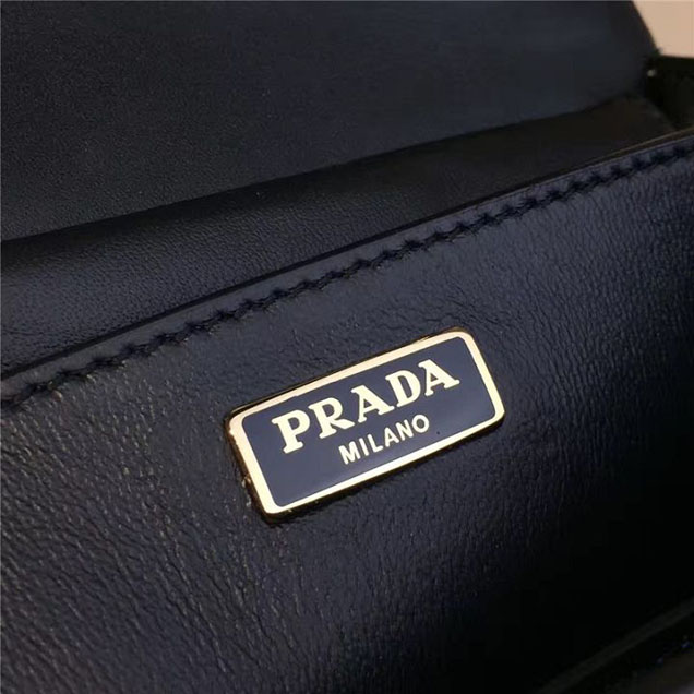 Prada Cahier Shoulder Bag Calfskin Leather 20cm Fall Winter 2016 Bag Collection Beige Black