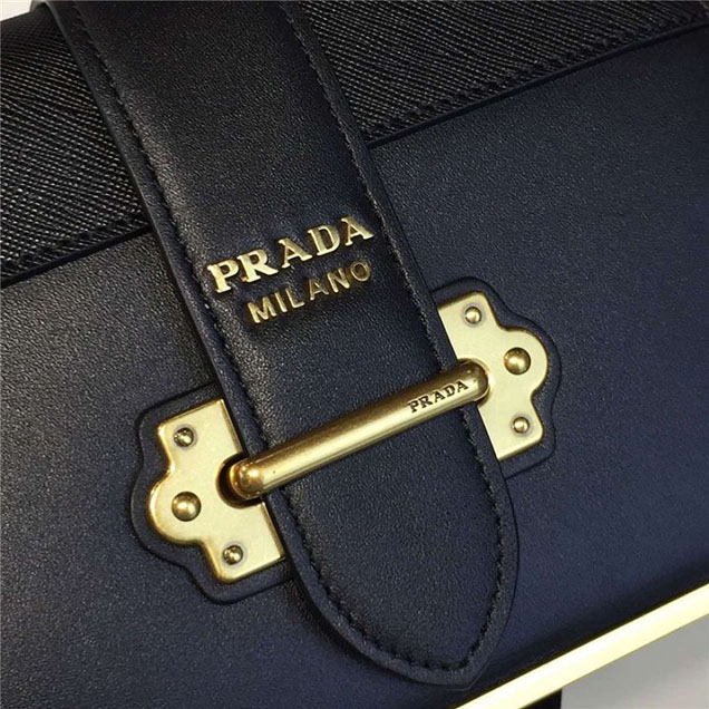 Prada Cahier Shoulder Bag Calfskin Leather 20cm Fall Winter 2016 Bag Collection Black