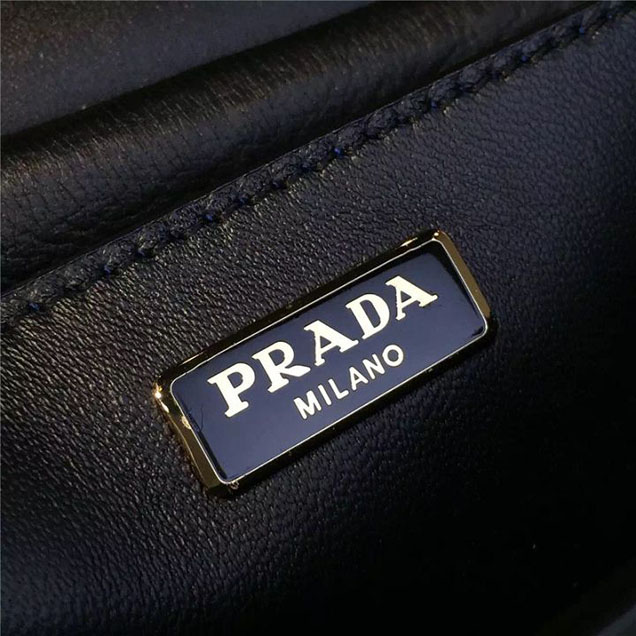 Prada Cahier Shoulder Bag Calfskin Leather 20cm Fall Winter 2016 Bag Collection Black