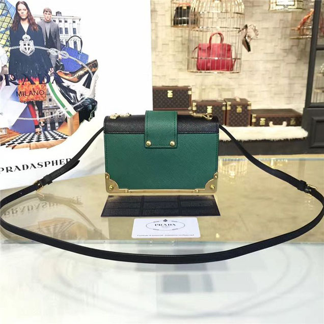Prada Cahier Astrology Shoulder Bag Calfskin Leather 18cm Fall Winter 2016 Bag Collection Green Black
