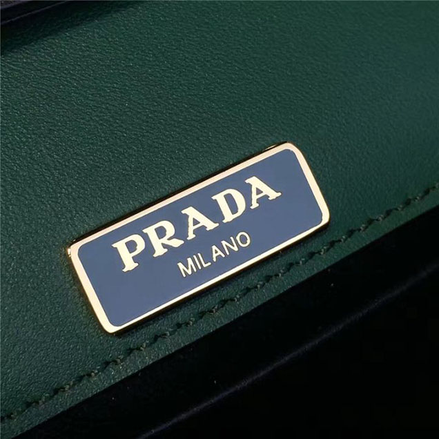 Prada Cahier Astrology Shoulder Bag Calfskin Leather 18cm Fall Winter 2016 Bag Collection Green Black