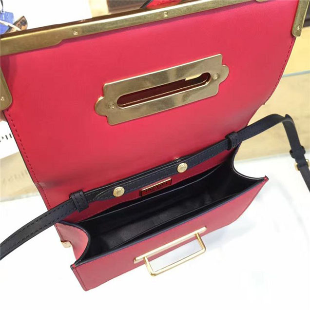Prada Cahier Astrology Shoulder Bag Calfskin Leather 18cm Fall Winter 2016 Bag Collection Red Black