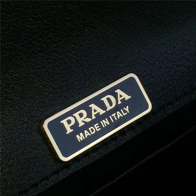 Prada Cahier Astrology Shoulder Bag Calfskin Leather 18cm Fall Winter 2016 Bag Collection Black