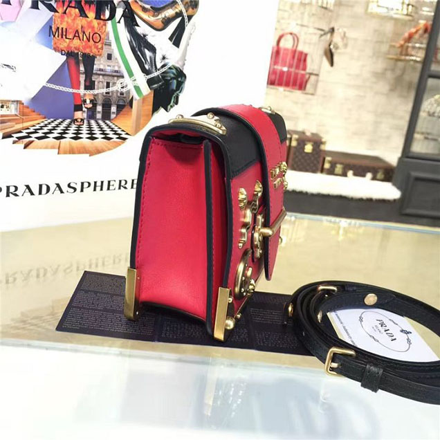 Prada Cahier Astrology Shoulder Bag Calfskin Leather 18cm Fall Winter 2016 Bag Collection Red
