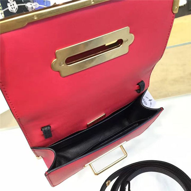 Prada Cahier Astrology Shoulder Bag Calfskin Leather 18cm Fall Winter 2016 Bag Collection Red