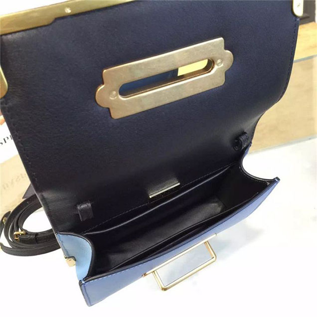 Prada Cahier Astrology Shoulder Bag Calfskin Leather 18cm Fall Winter 2016 Bag Collection Light Blue