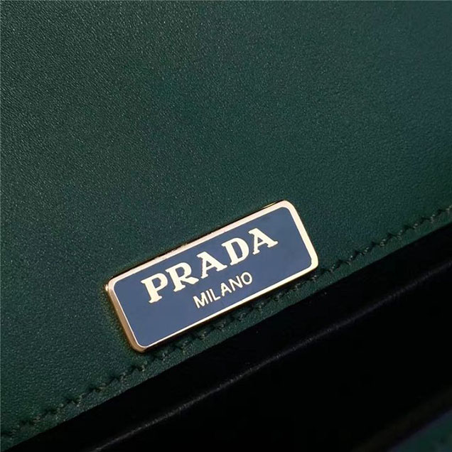 Prada Cahier Astrology Shoulder Bag Calfskin Leather 18cm Fall Winter 2016 Bag Collection Green