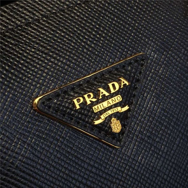 Prada Saffiano Double Handle Tote Bag with Croc Stamp 33cm Fall Winter 2016 Bag Collection Black Fuschia