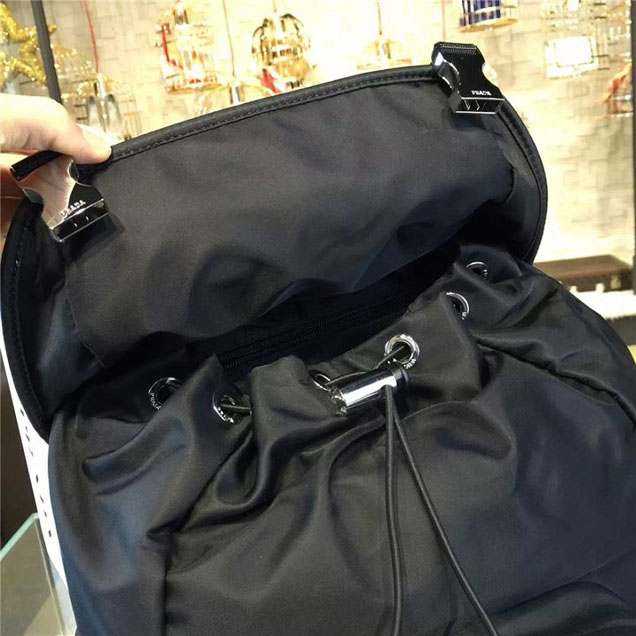 Prada Nylon Backpack 2VZ135 27cm Fall Winter 2017 Bag Collection Multi Gray Black Pink Green