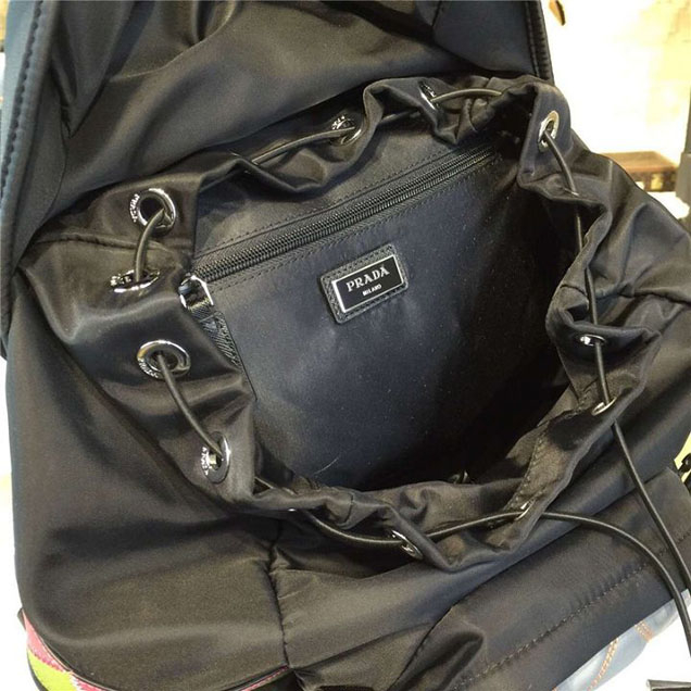 Prada Nylon Backpack 2VZ135 27cm Fall Winter 2017 Bag Collection Multi Gray Black Pink Green