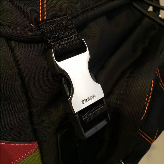 Prada Nylon Backpack 2VZ135 27cm Fall Winter 2017 Bag Collection Multi Black Yellow Red