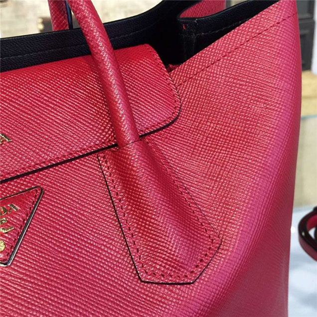 Prada Saffiano Double Handle Tote Bag 35cm Fall Winter 2016 Bag Collection Red