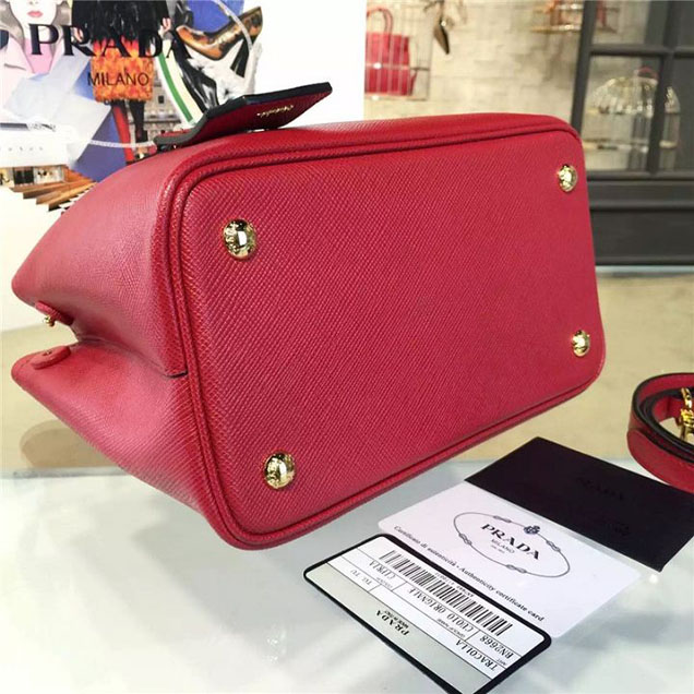 Prada Saffiano Double Handle Tote Bag 26cm Fall Winter 2016 Bag Collection Red