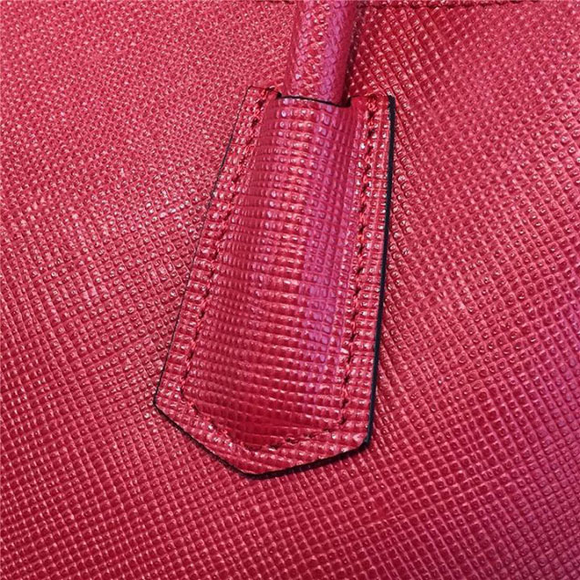 Prada Saffiano Double Handle Tote Bag 26cm Fall Winter 2016 Bag Collection Red