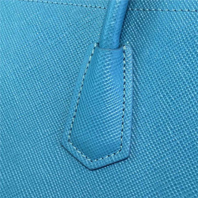 Prada Saffiano Double Handle Tote Bag 35cm Fall Winter 2016 Bag Collection Turquoise Green