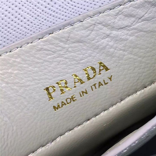 Prada Saffiano Double Handle Tote Bag 30cm Fall Winter 2016 Bag Collection Light Blue Black