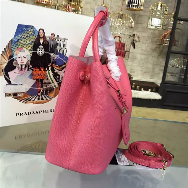 Prada Saffiano Double Handle Tote Bag 33cm Fall Winter 2016 Bag Collection Rosy Pink
