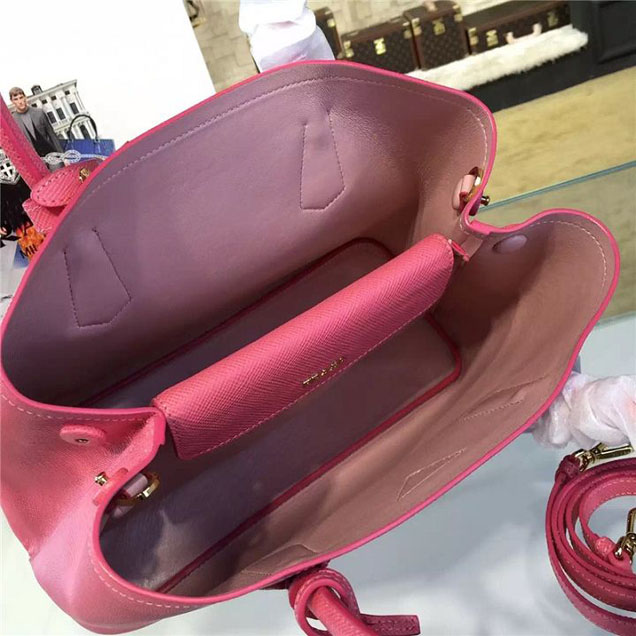 Prada Saffiano Double Handle Tote Bag 33cm Fall Winter 2016 Bag Collection Rosy Pink