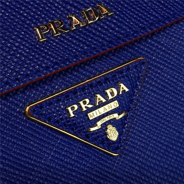 Prada Saffiano Double Handle Tote Bag 26cm Fall Winter 2016 Bag Collection Blue Red