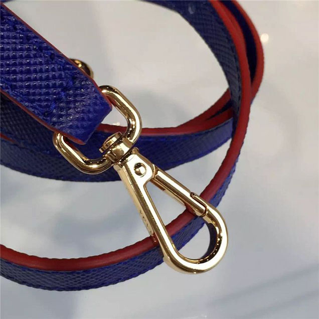 Prada Saffiano Double Handle Tote Bag 26cm Fall Winter 2016 Bag Collection Blue Red