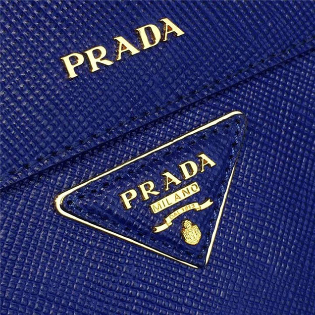 Prada Saffiano Double Handle Tote Bag 33cm Fall Winter 2016 Bag Collection Blue Red