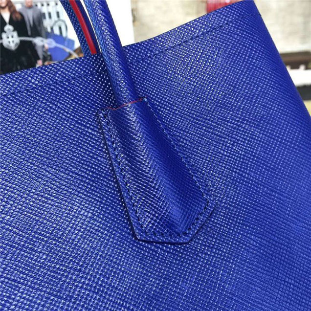Prada Saffiano Double Handle Tote Bag 33cm Fall Winter 2016 Bag Collection Blue Red
