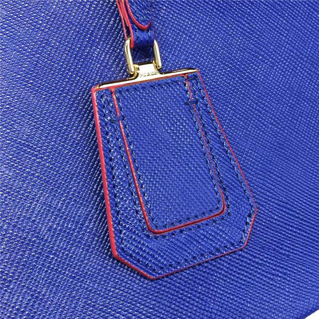 Prada Saffiano Double Handle Tote Bag 35cm Fall Winter 2016 Bag Collection Blue Red