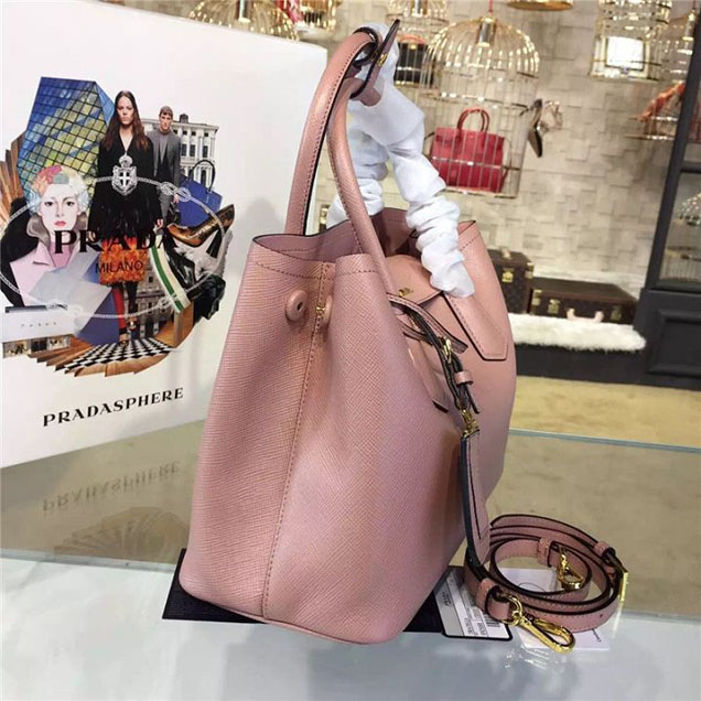Prada Saffiano Double Handle Tote Bag 26cm Fall Winter 2016 Bag Collection Dusty Pink