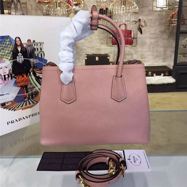 Prada Saffiano Double Handle Tote Bag 26cm Fall Winter 2016 Bag Collection Dusty Pink