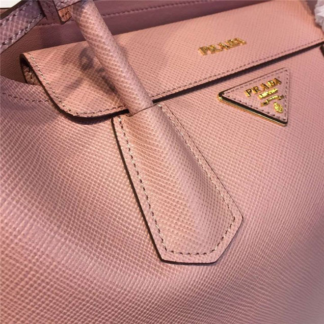 Prada Saffiano Double Handle Tote Bag 33cm Fall Winter 2016 Bag Collection Dusty Pink