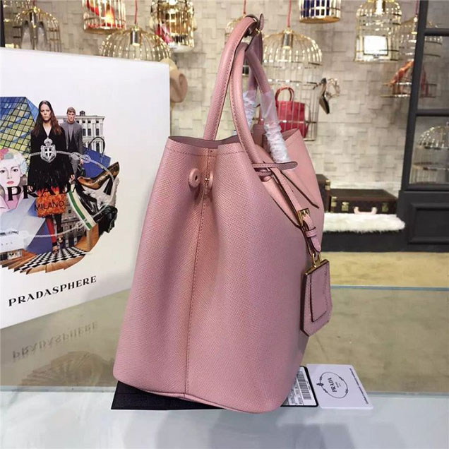 Prada Saffiano Double Handle Tote Bag 35cm Fall Winter 2016 Bag Collection Dusty Pink