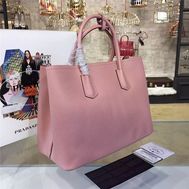 Prada Saffiano Double Handle Tote Bag 35cm Fall Winter 2016 Bag Collection Dusty Pink