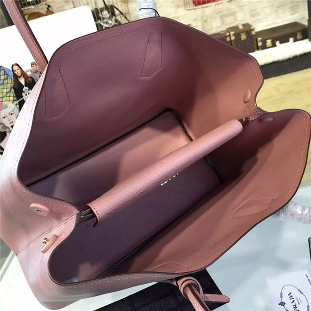 Prada Saffiano Double Handle Tote Bag 35cm Fall Winter 2016 Bag Collection Dusty Pink