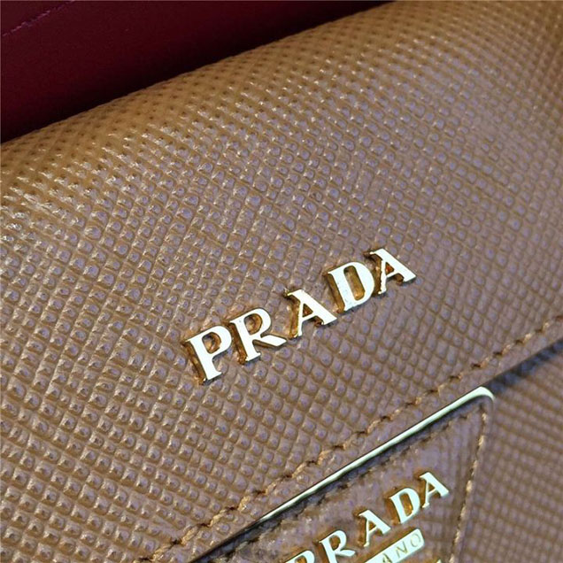 Prada Saffiano Double Handle Tote Bag 26cm Fall Winter 2016 Bag Collection Camel Red
